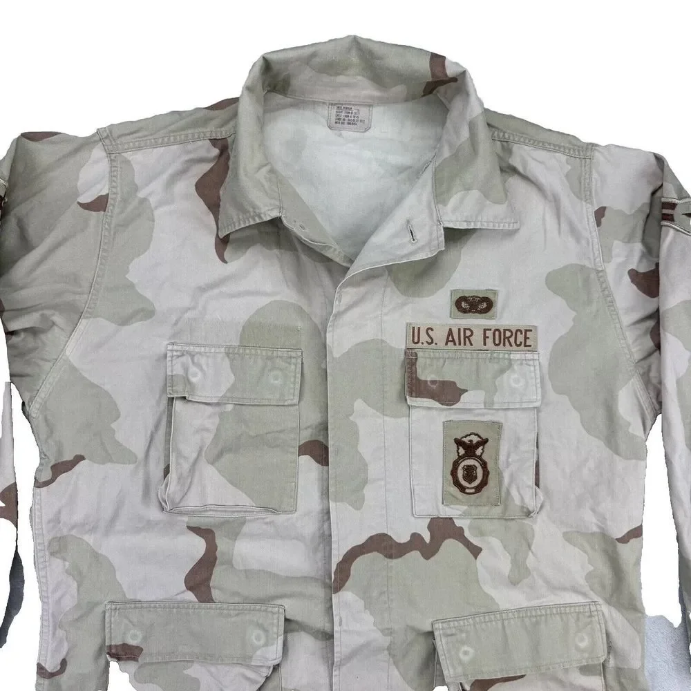 USAF Air Force 1995 Field‎ Jacket M65 Desert Camo Men Coat Large Regular VTG